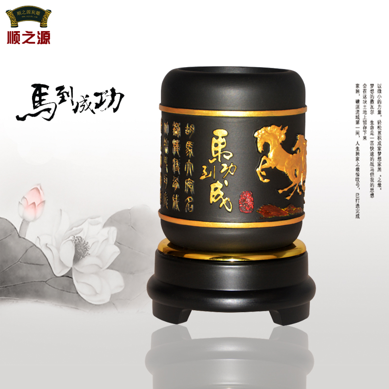 Activated carbon carving creative pen holder Craft gift decoration Home decoration Office decoration Graduation send teacher business gift