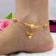 Phiên bản tiếng Hàn của đồng tiền châu Âu chuông vàng vòng chân nữ nhiều lớp đơn giản mạ vàng giả cát vàng rắn chuỗi xương trang sức thời gian dài không phai lắc chân nữ inox Vòng chân