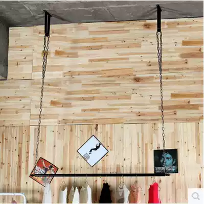 High-end clothing store hangers Hanging ceiling wedding rack upper wall hanger Wrought iron display rack hanger men's and women's clothing shelves