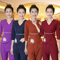 Temperament beautician work clothes new autumn and winter clothes foot bath massage technician set health Hall beauty salon clothing women