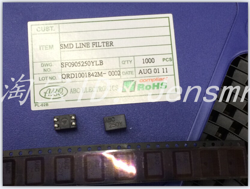 SF0905250YLB SL2 SMD Line Common Mode Filter 25uH 1A 80V ABC 250Y 0905