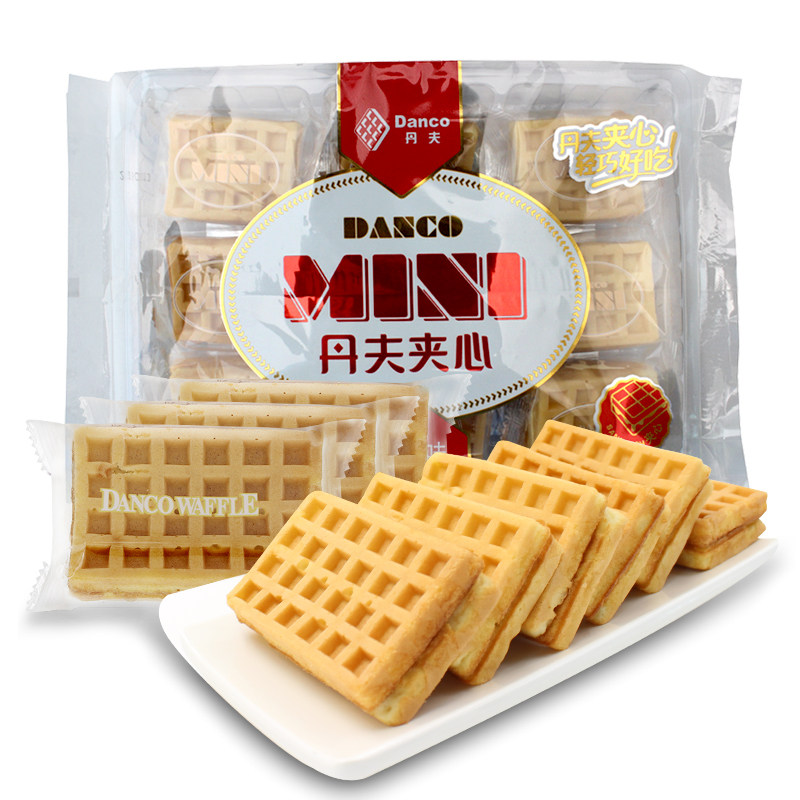 【天猫超市】丹夫 夹心华夫饼干 奶油味162g正宗西方糕点的味道○