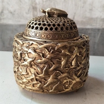 Pure copper incense burner thousand crane smoker incense diffuser copper long tail turtle home crafts ornaments antique crafts