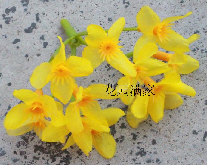 Simulation plant wall silk flower leaves 12 flowers gold osmanthus forsythia flower accessories factory direct sales