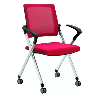 Good environment New high-end folding chair mesh training chair with wheels mobile conference chair chair negotiation office