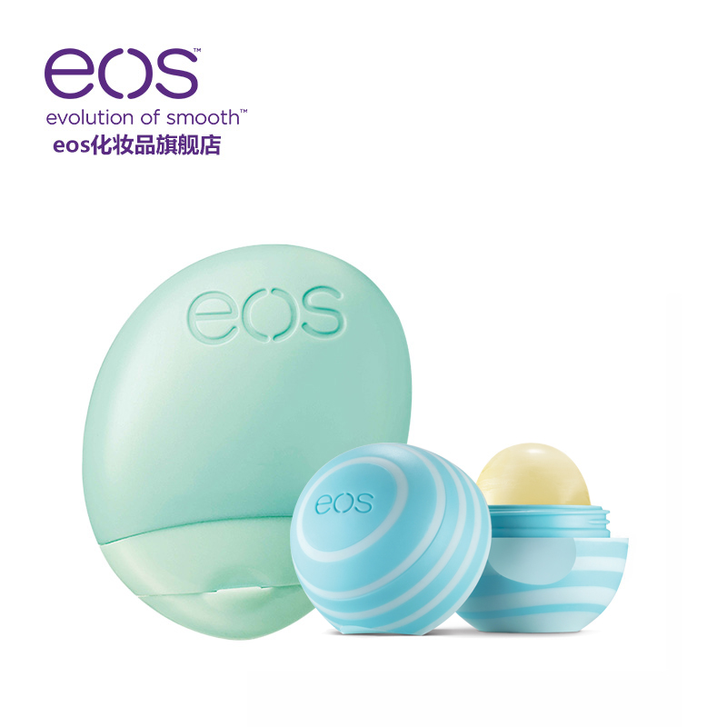 EOS/伊欧诗美国原装进口天然润唇膏香草薄荷 冰蓝花瓣护手霜套装