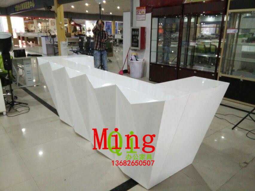 Shenzhen High-end Baking Varnish Office Front Office Furniture Office Furniture Front Office Custom Baking Varnish Foreground Fashion Front Office Manufacturer