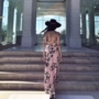 Xiaoyu Cai 2018 retro kỳ nghỉ bãi biển váy dài backless váy đi biển bên bờ biển boho váy nữ váy dài tay thu đông