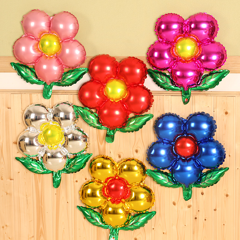Five-petal Flower Aluminum Balloon Backwall Birthday Party Kindergarten New Year Wedding Window School Kindergarten Decoration