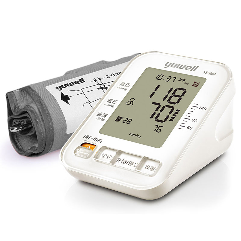 鱼跃远程智能血压计家用上臂式血压仪器YE680A GPRS 智能加压KB
