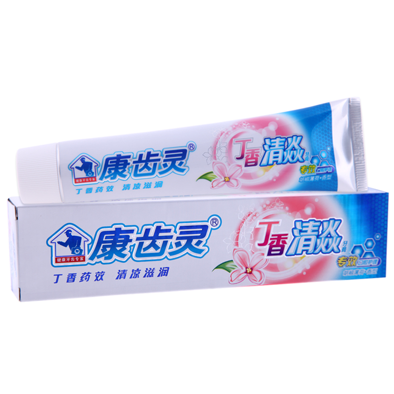 康齿灵丁香清焱牙膏 帮助缓解牙龈问题 清新口气 胡椒薄荷味 130G
