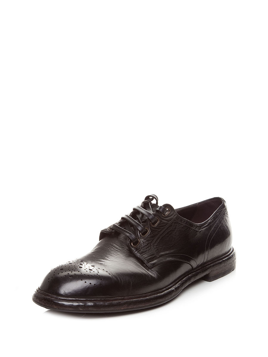 Dolce&Gabbana 深咖色雕花冲孔德比鞋