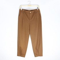 Autumn and winter fashion woolen thickened warm high-waisted trousers womens closed small feet banana pants casual pants female 1616