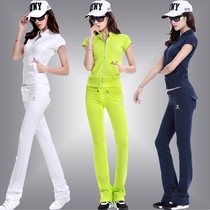 2017 new Han edition fashion repair and slim cotton casual sportswear suit female Xiaoli running two pieces