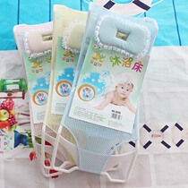 Baby bath rack Universal can sit and lie down folding baby bathtub sponge pad non-slip net bag newborn bathing artifact