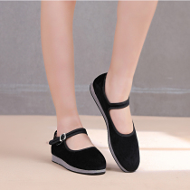Dance of Love Junwu folk dance shoes flat shoes black velvet shoes Jiaozhou Yangko shoes foam sole shoes dance practice shoes