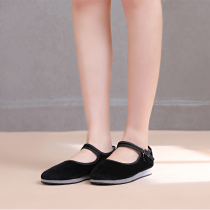 Dance of Love Junwu folk dance shoes flat shoes black velvet shoes Jiaozhou Yangko shoes foam sole shoes dance practice shoes