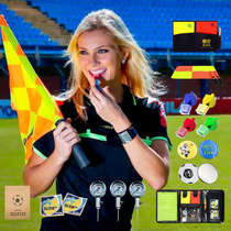 Football referee tool kit patrol flag edge picker red and yellow brand whistle air pressure gauge linesman flag coaching supplies and equipment