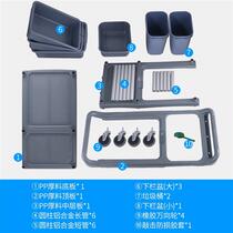 Sufa food collection car restaurant special bowl collection car plate bowl plastic trash can trolley mobile dining car with hanging