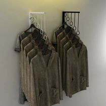 Mainstream clothing store display rack floor-standing high-end wall clothes rack mens and womens clothing store gold side hanging clothes rack