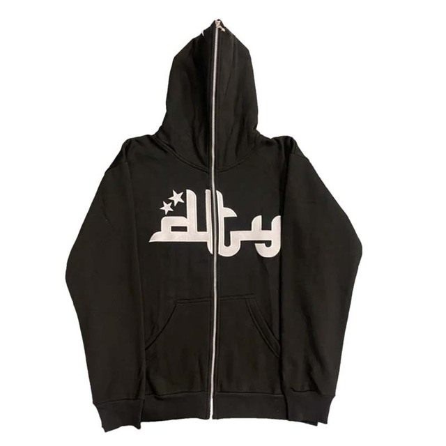 Y2KZipUpMen's HoodiesRetroLetterPrintOversizedYHoode