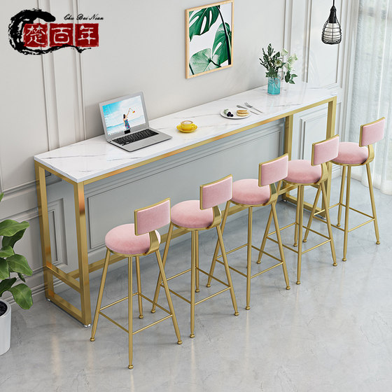 벽걸이 형 바 테이블과 의자 조합 l 바 테이블 상업용 밀크티 숍 하이 테이블 하이 테이블 바 벽걸이 형 좁은 테이블