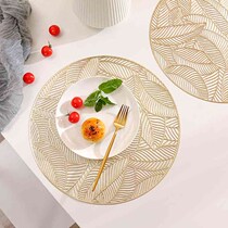 Xinhe Creative Round Placemat Hollow Western Restaurant Table Style Coffee Cup J Pad Set Leaf Insulated Placemat New Innovation