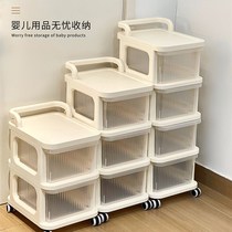 Promotional supplies storage rack movable trolley multi-layer bottle toy storage rack drawer dust-proof and odorless storage