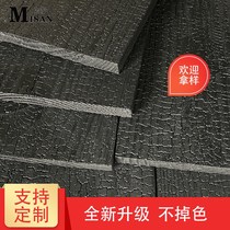 Black carbonized wide board fire board solid wood turtle crack charcoal wood fire fir board sign door balcony wall ceiling