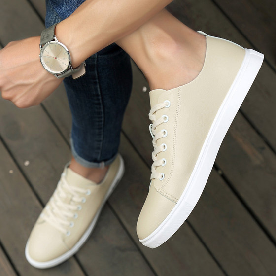 Trendy brand white shoes for men 2022 new Korean version soft A-soled white flat sneakers for teenagers versatile casual small leather shoes