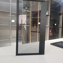 Direct sales new product minimalist glass cabinet door aluminum frame glass laminate clothing J cabinet bookcase wine cabinet hidden frame glass door manufacturer