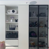 Narrow-edge light luxury aluminum frame tempered glass cabinet door custom-made Changhong glass wine cabinet door cabinet bookcase cloakroom