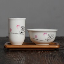 New accessories scent cup jade white porcelain scent cup tea cup single cup kung fu tea set tea ceremony tea art set purple sand product