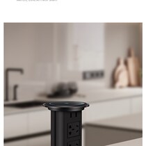Touch smart electric lift desktop socket v power kitchen island bar countertop waterproof plug row wireless charging