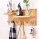 Hook on the entrance wall of the entrance wall of the house, solid wood storage wall hanging living room bedroom wall clothes hook wooden Y decoration equipment