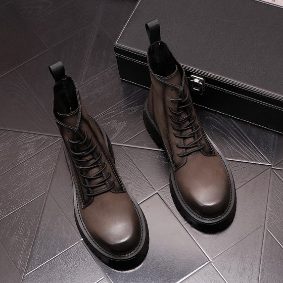 
Martin boots men's 2021 fashion British style men's shoes thick sole height-enhancing short K boots personalized fashion boots size 44 men's boots