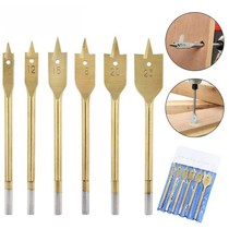 Three-point woodworking flat drill hanging bag n-plated titanium wood board hole opener-set hexagonal handle woodworking drill bit hole opener