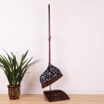 Soft bristle broom household wooden floor bristle sweeping broom dustpan set combination sweeping dust hair broom brown