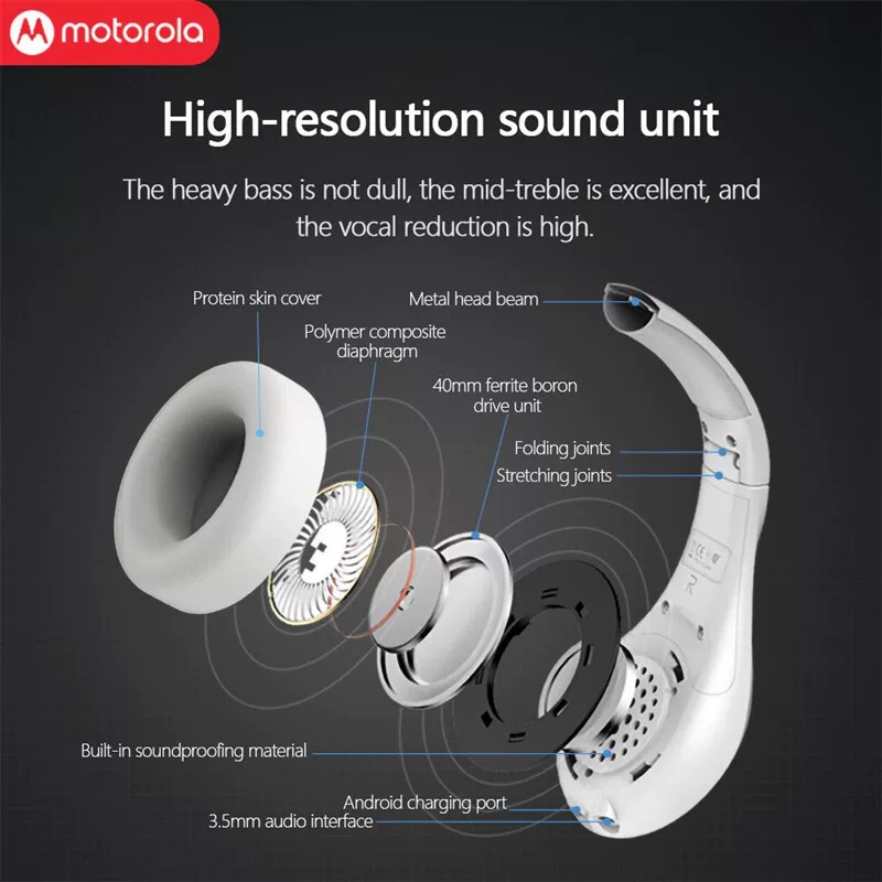Motorola Pulse Escape+ Bluetooth Headphone Wireless Game He - Моторола Pulse Escape+ Bluetooth наушники беспроводные для игр
