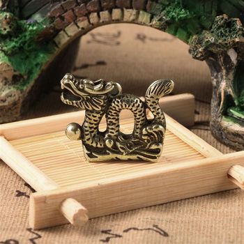 Brass handicrafts antiques twelve zodiac dragon keychains home furnishings car pendants handle pieces collectibles