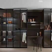 Minimalist glass cabinet door customized wardrobe wine cabinet bookcase cabinet 20H narrow edge aluminum alloy tempered glass cabinet door custom