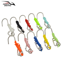 Scuba diving single head 316 stainless steel reef flow hook single claw hook safety rope resistant to seawater simple hook safety buckle
