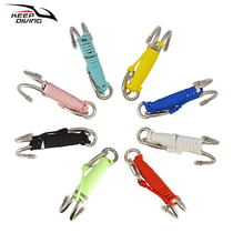 316 stainless steel diving double-head flow hook reef hook undercurrent spring safety rope corrosion-resistant scuba diving equipment