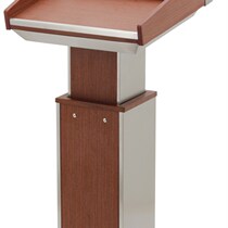Electric lifting podium speaking platform solid T wood conference host desk teacher multimedia podium table with wheels removable