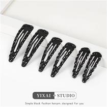 10-piece set of black hair clips simple one-word clip to fix hair and headwear womens N-side clip bangs and side broken hair clips