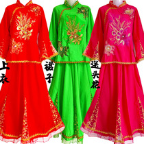 Spot Yangko costumes womens M skirts 2022 new middle-aged and elderly fan dance costumes stage performance costumes