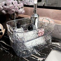 Desktop storage box c acrylic transparent desk snack basket sundry basket cosmetics and skin care product box organization