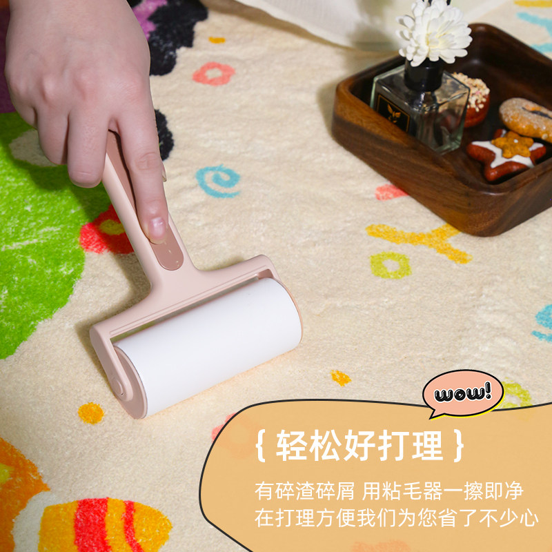 Bedroom carpet bedside blanket thickened strips stain-resistant cartoon cute plush floor mat full room soundproof and washable