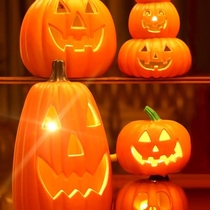 Quick-release Halloween pumpkin lantern ornaments hollow luminous large pumpkin head decorations childrens props scene layout