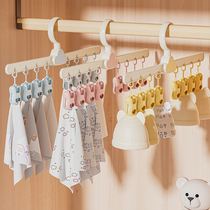 Baby baby socks drying artifact childrens clothes hanger household clothes hanging multi-functional newborn multi-clip clothes drying rack